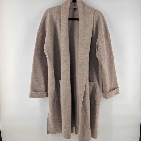 Eileen Fisher Lightweight Boiled Wool Coat in Responsible Wool - Size Large EUC - Picture 3 of 10